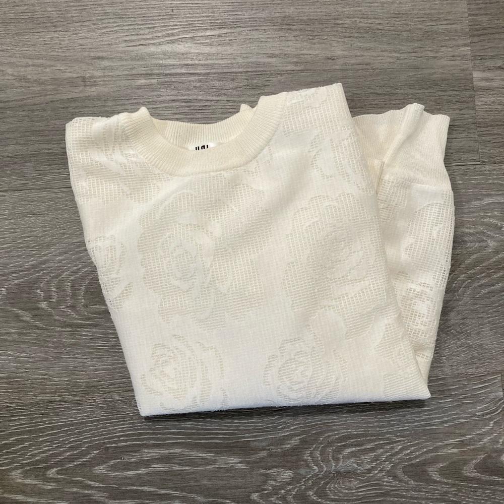YAL sweater with mesh flower panel